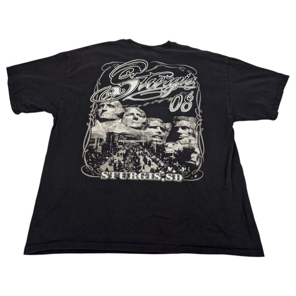 Sturgis Bike Week 2008 T‎ Shirt Sz 3XL Black S/S Black Hills Double Biker Tee - Picture 5 of 10